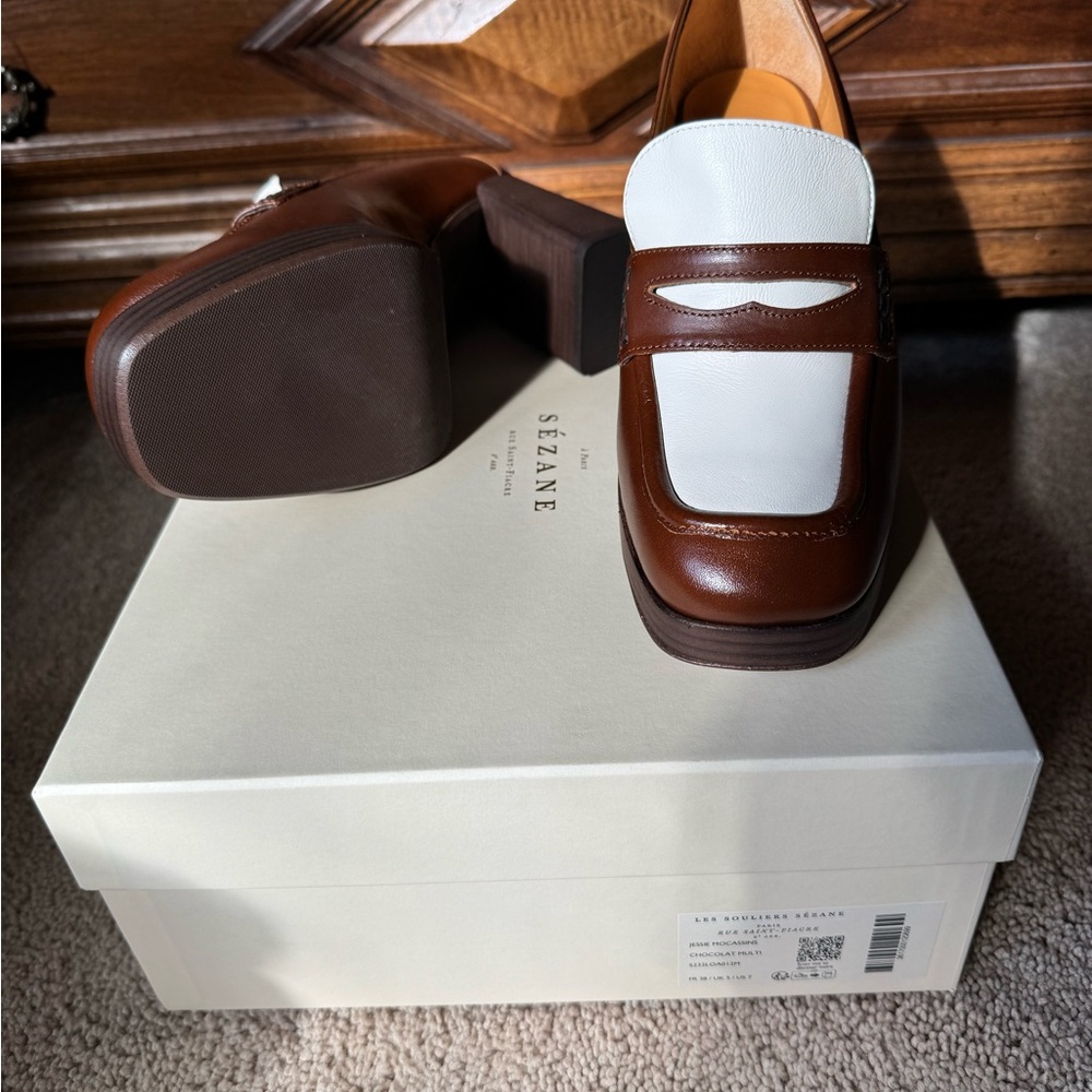 Sezane Jessie Loafers Choco Multi - Size 7 - Picture 5 of 7
